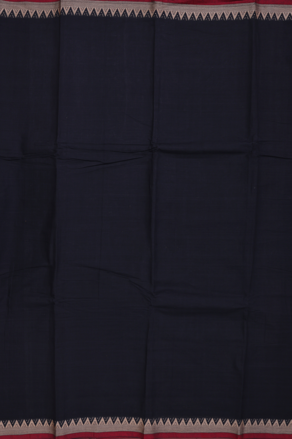 Narayanpet Cotton Saree In Black With Contrast Border