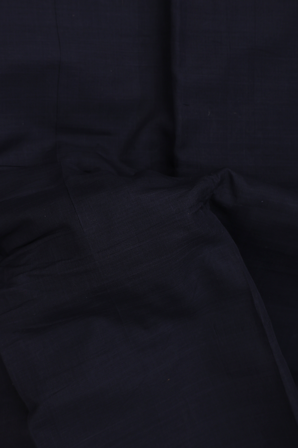 Narayanpet Cotton Saree In Black With Contrast Border