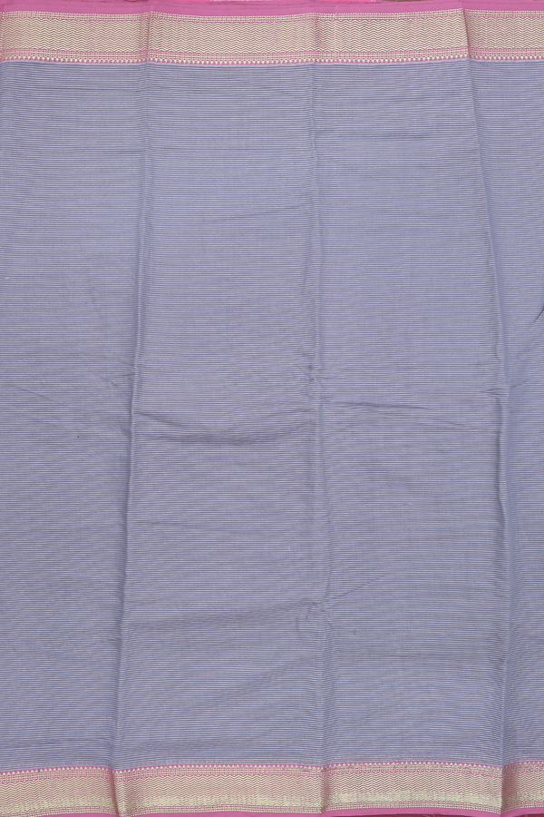 Narayanpet Cotton Saree In Grey With Stripes Design