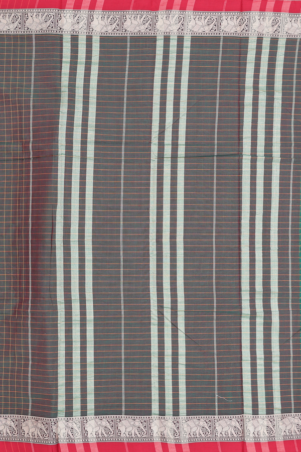 Narayanpet Cotton Saree In Manthulir With Checks Design