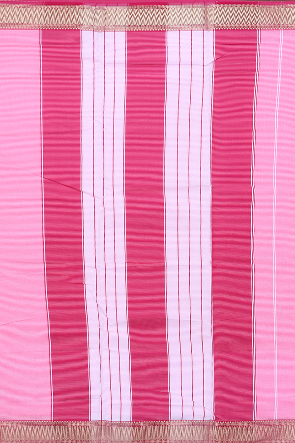 Narayanpet Cotton Saree In Pink With Stripes Design