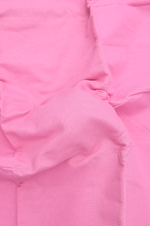 Narayanpet Cotton Saree In Pink With Stripes Design
