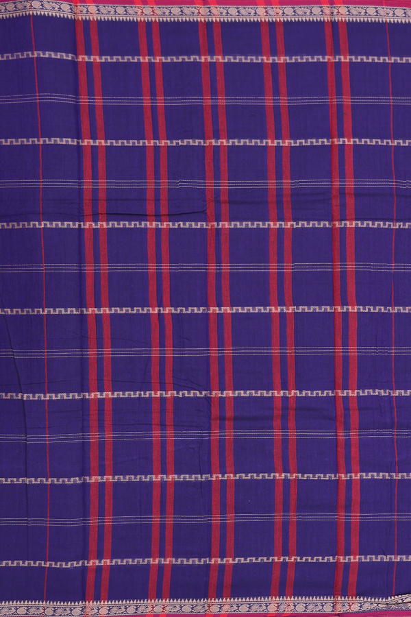 Narayanpet Cotton Saree In Purple With Stripes Design