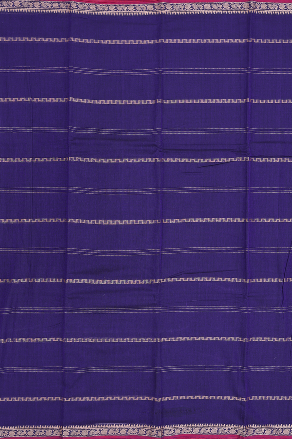 Narayanpet Cotton Saree In Purple With Stripes Design