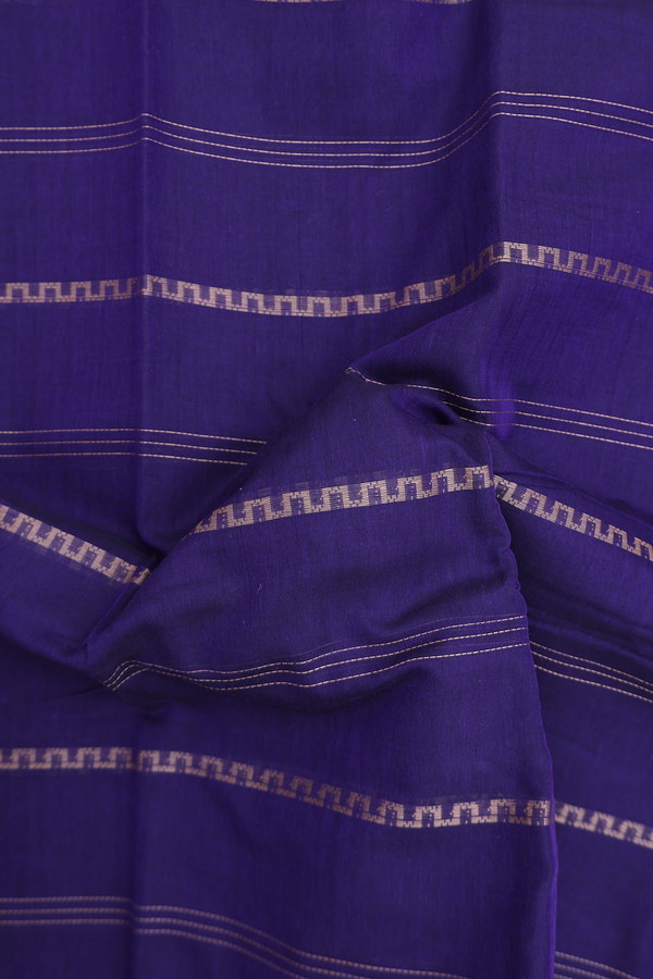 Narayanpet Cotton Saree In Purple With Stripes Design