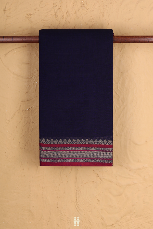 Narayanpet Cotton Saree In Regal Purple With Contrast Border
