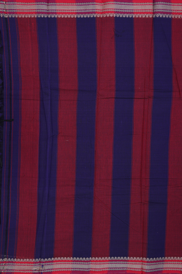 Narayanpet Cotton Saree In Regal Purple With Contrast Border