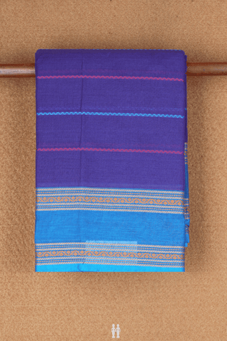 Neli Threadwork Design Royal Blue Chettinadu Cotton Saree