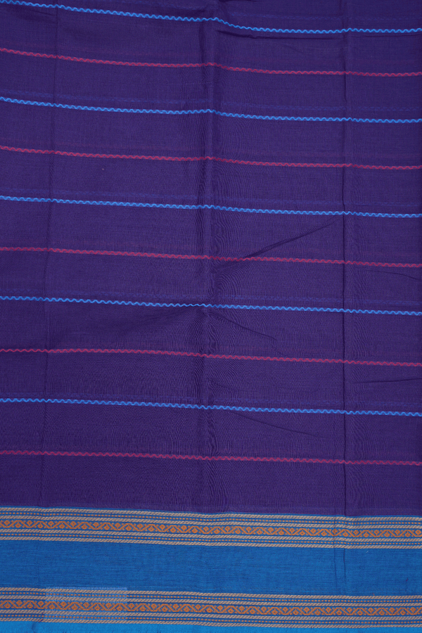 Neli Threadwork Design Royal Blue Chettinadu Cotton Saree