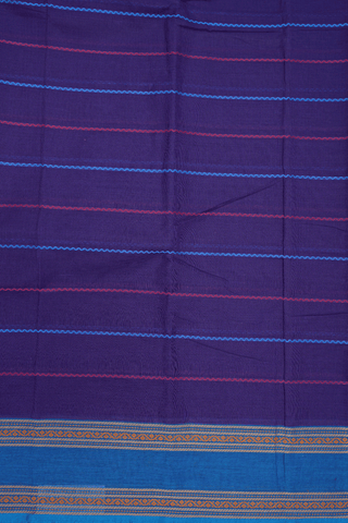 Neli Threadwork Design Royal Blue Chettinadu Cotton Saree