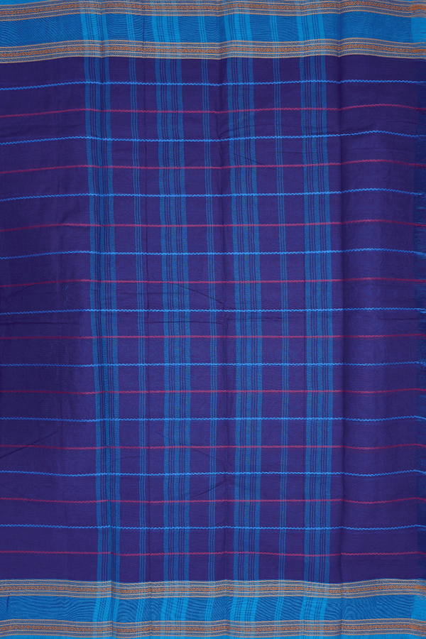 Neli Threadwork Design Royal Blue Chettinadu Cotton Saree
