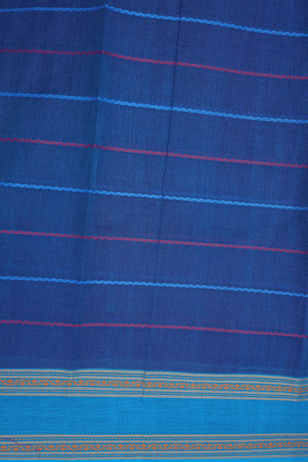 Neli Threadwork Design Royal Blue Chettinadu Cotton Saree