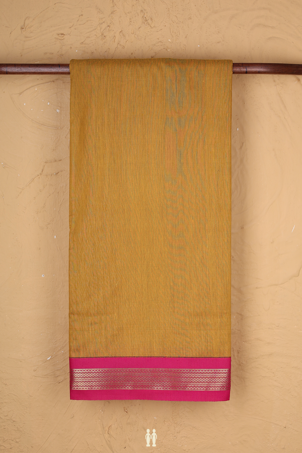 Nine Yards Apoorva Cotton Golden Yellow With Contrast Border