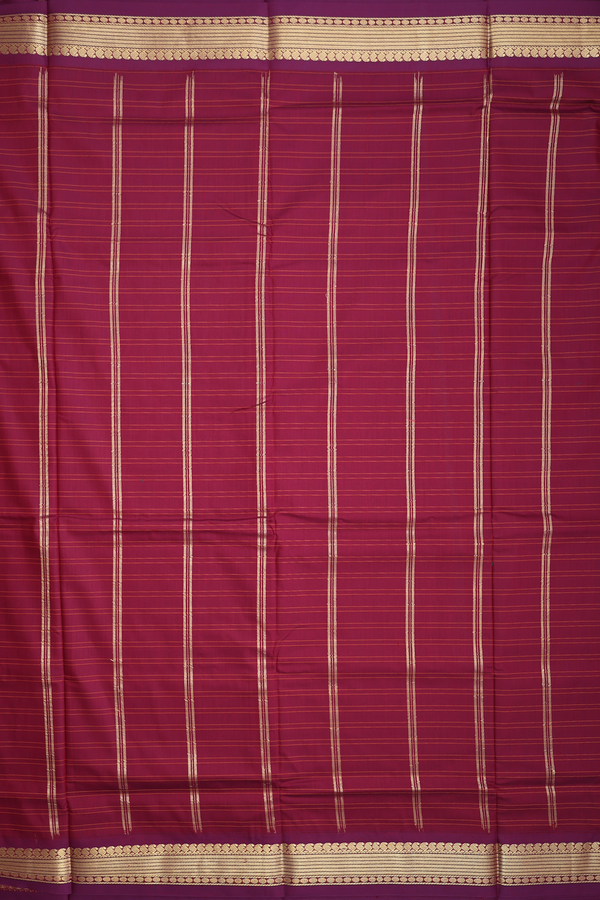Nine Yards Apoorva Cotton In Berry Purple With Checks Design