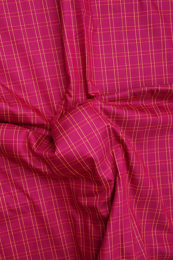 Nine Yards Apoorva Cotton In Berry Purple With Checks Design