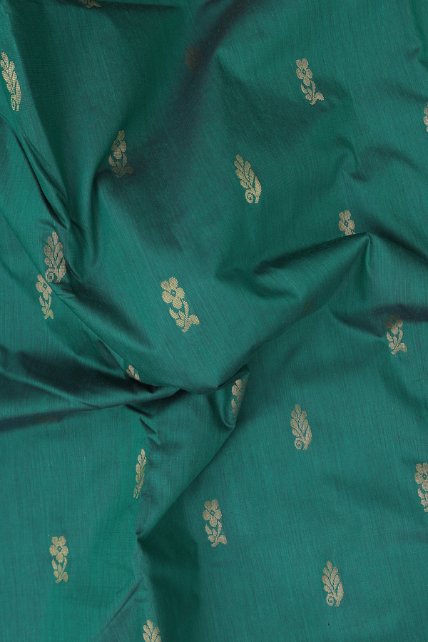 Nine Yards Apoorva Cotton Saree In Green With Floral Buttas