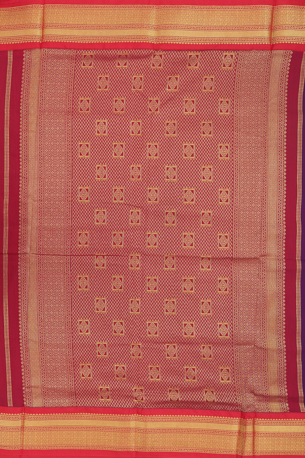 Nine Yards Apoorva Cotton Saree In Purple With Floral Buttas