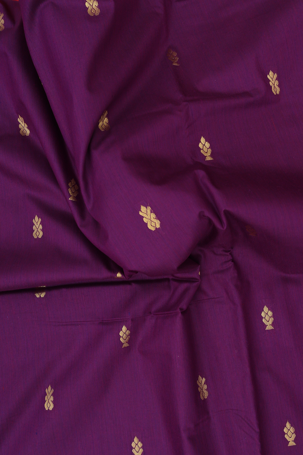 Nine Yards Apoorva Cotton Saree In Purple With Floral Buttas