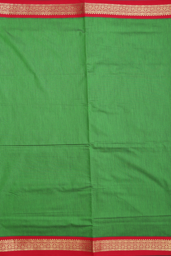 Nine Yards Apoorva Cotton In Green With Contrast Border