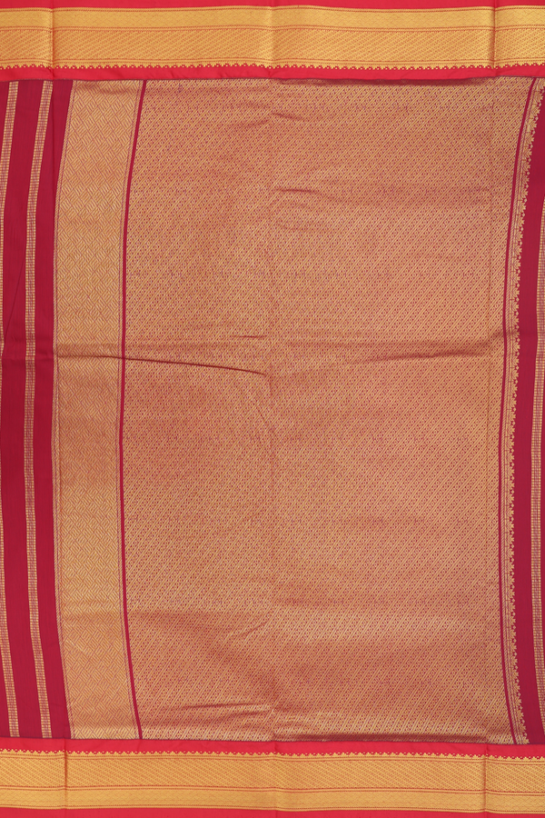 Nine Yards Apoorva Cotton Saree In Orange With Zari Buttas