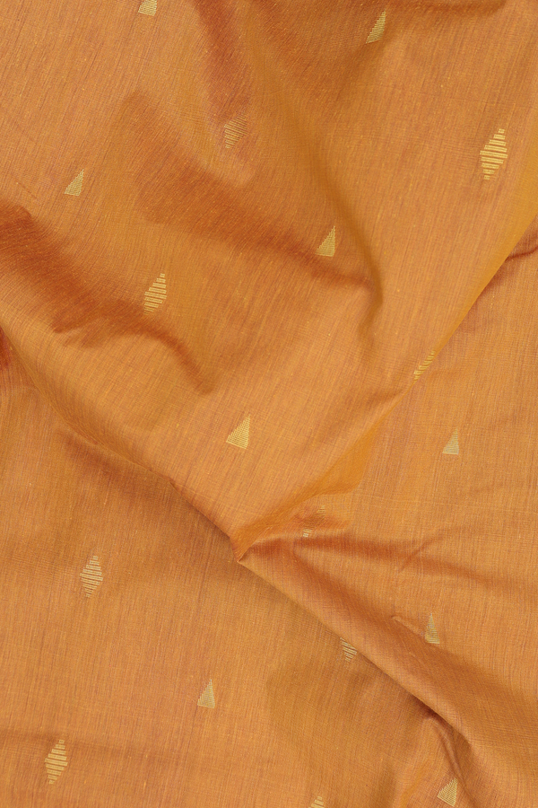 Nine Yards Apoorva Cotton Saree In Orange With Zari Buttas