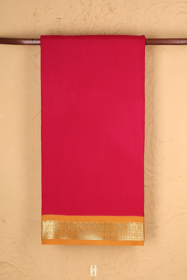 Nine Yards Apoorva Cotton Saree Rani Pink With Contrast Border