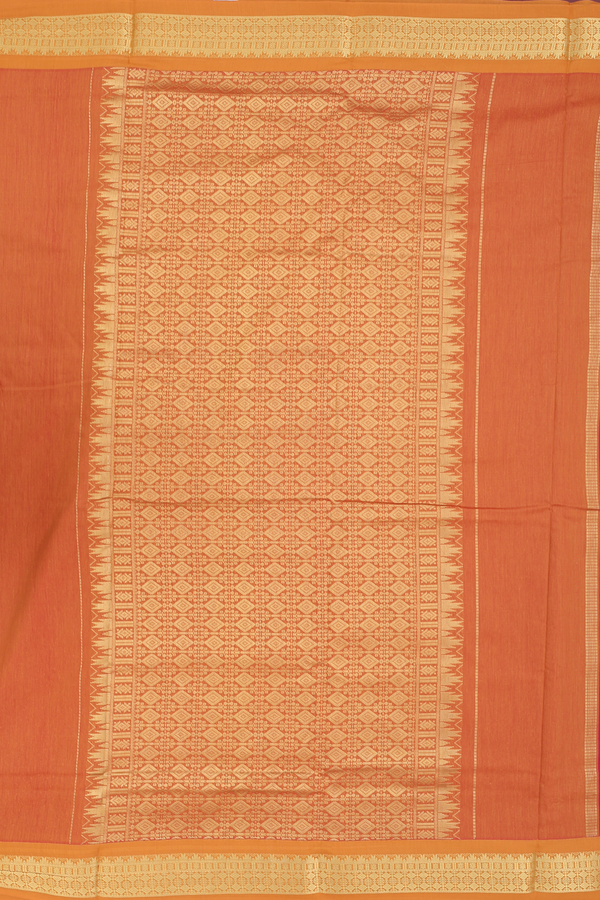 Nine Yards Apoorva Cotton Saree Rani Pink With Contrast Border