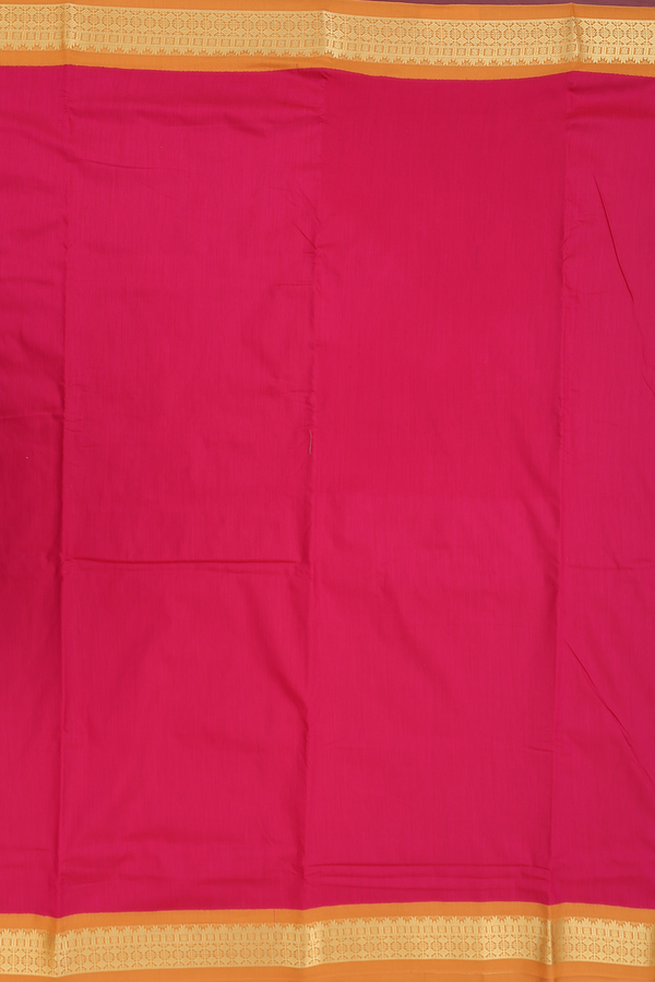Nine Yards Apoorva Cotton Saree Rani Pink With Contrast Border