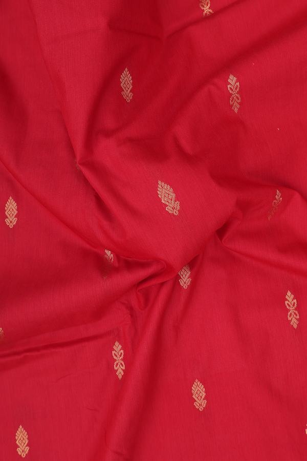 Nine Yards Apoorva Cotton Saree Scarlet Red With Zari Buttas