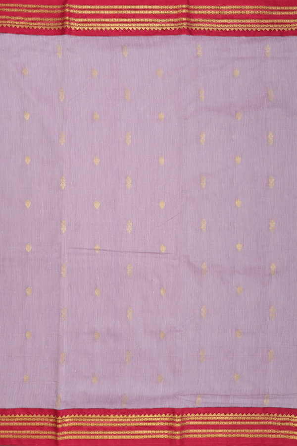 Nine Yards Apoorva Cotton Saree Dusty Grape With Zari Buttas