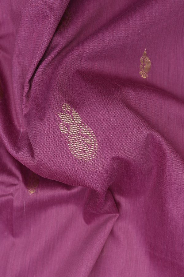 Nine Yards Apoorva Cotton Saree Dusty Purple With Zari Buttas