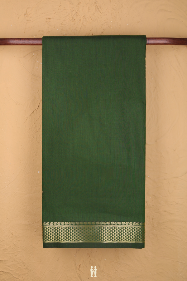 Nine Yards Apoorva Cotton Saree Fern Green With Zari Border
