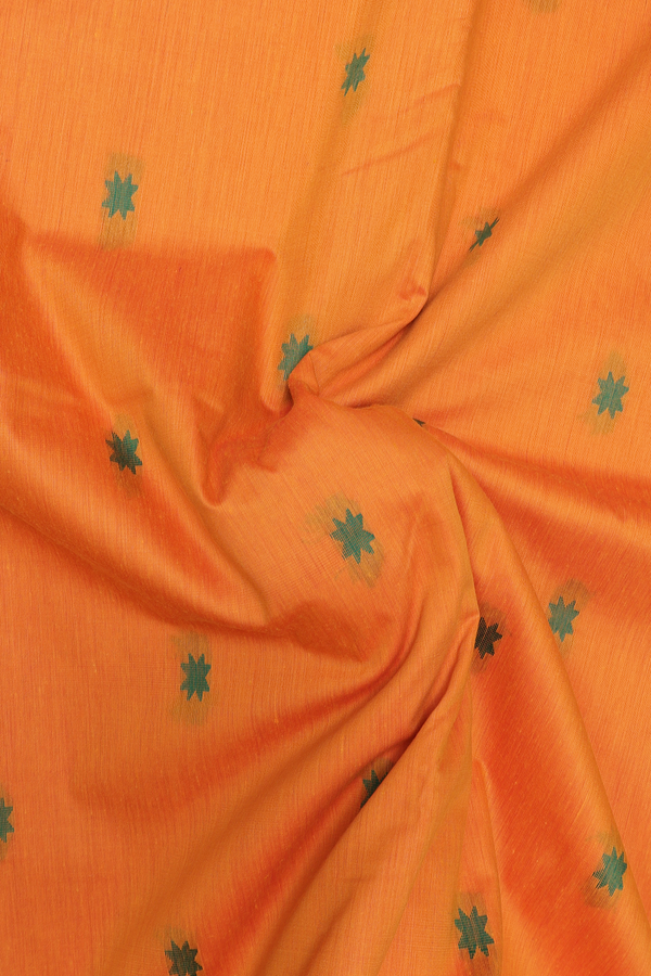 Nine Yards Apoorva Cotton Saree In Orange With Floral Buttas