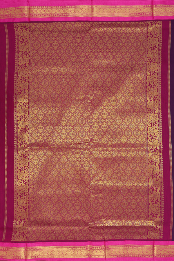 Nine Yards Apoorva Cotton Saree In Purple With Floral Buttas