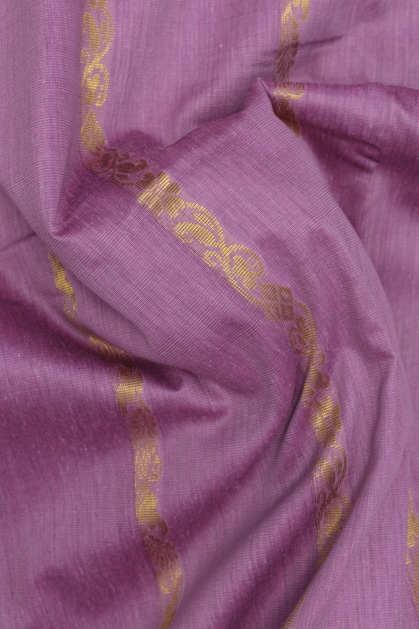 Nine Yards Apoorva Cotton Saree In Purple With Stripes Design