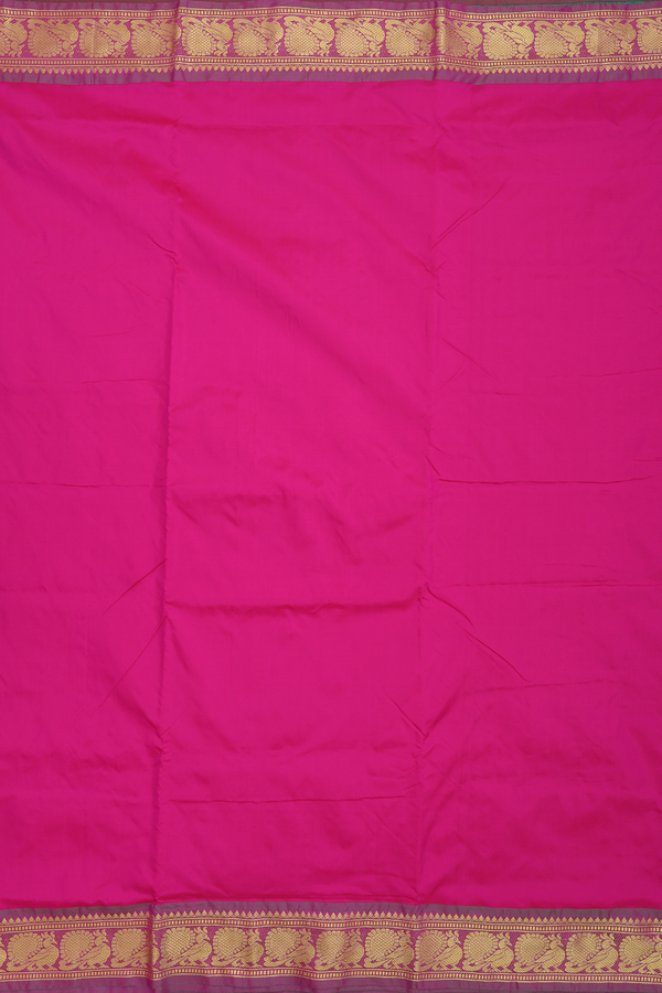 Nine Yards Apoorva Cotton Saree Pink With Peacock Border