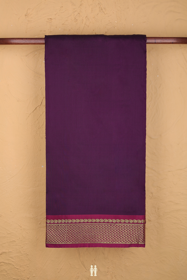 Nine Yards Apoorva Cotton Saree Purple With Zari Border