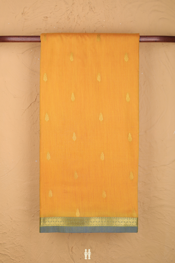 Nine Yards Apoorva Cotton Saree Yellow With Floral Buttas
