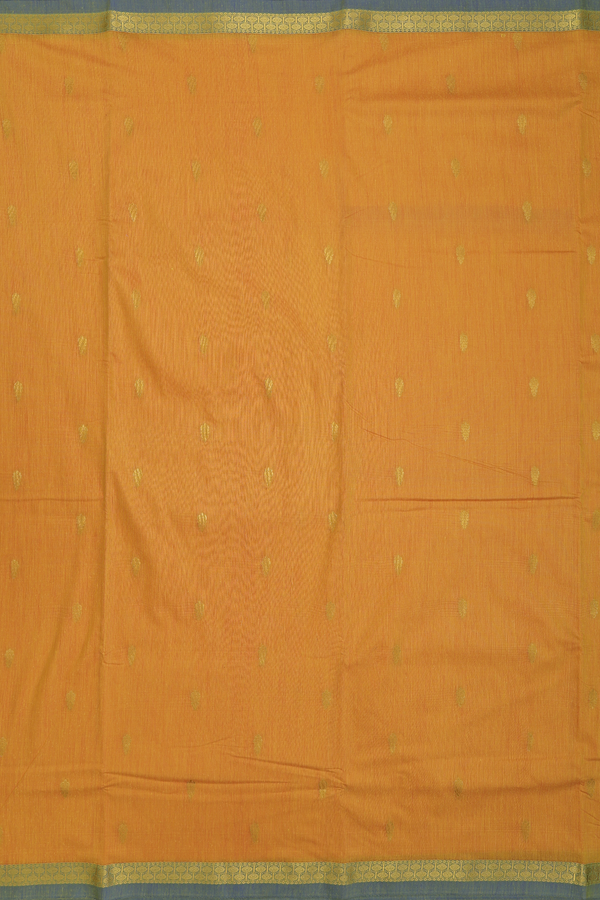 Nine Yards Apoorva Cotton Saree Yellow With Floral Buttas