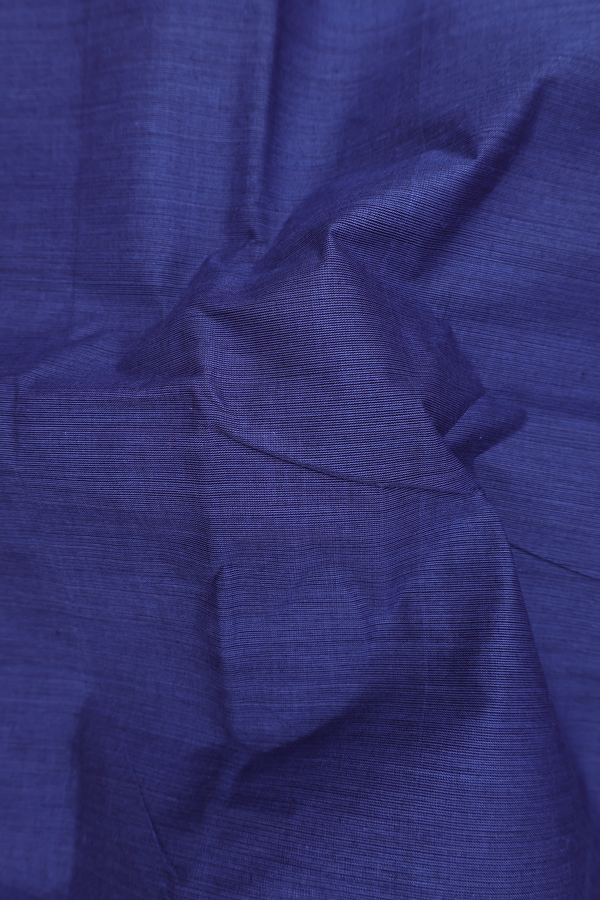 Nine Yards Cotton Saree In Blue With Zari Border