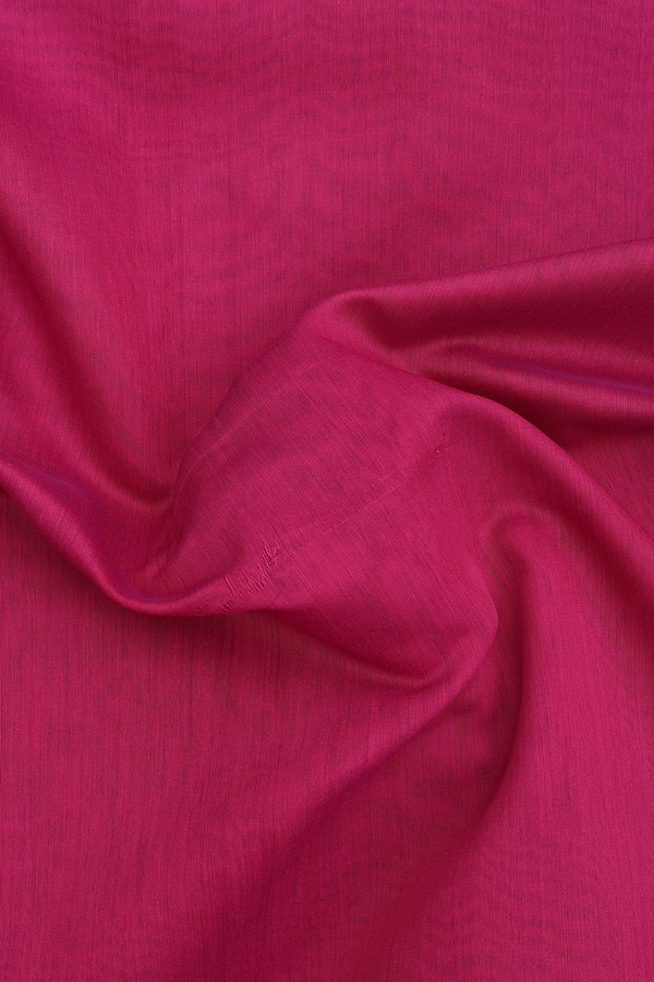 Nine Yards Cotton Saree In Hibiscus Red With Rudraksh Border