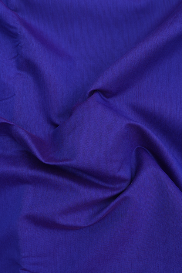 Nine Yards Cotton Saree In Indigo Blue With Rudraksh Border