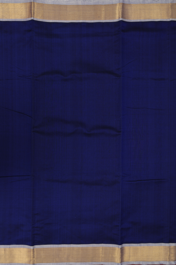 Nine Yards Silk Cotton Saree In Blue With Twill Weave Border