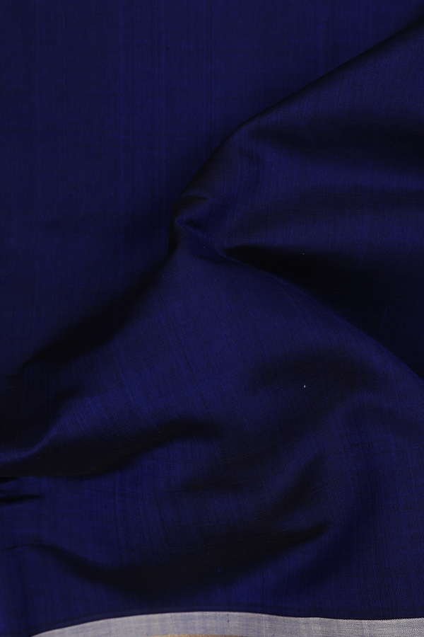 Nine Yards Silk Cotton Saree In Blue With Twill Weave Border