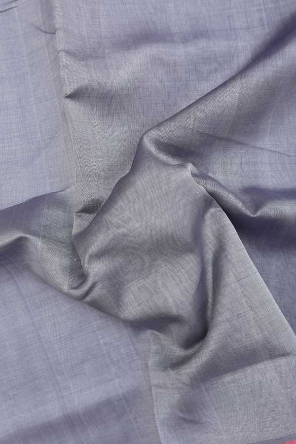 Nine Yards Silk Cotton Saree In Grey With Contrast Border