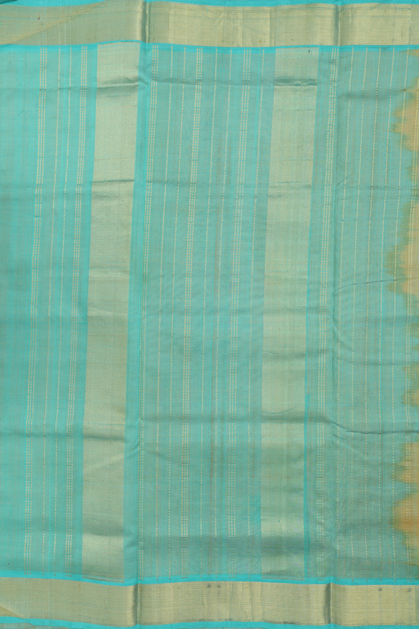 Nine Yards Silk Cotton Saree In Honey Yellow With Zari Buttas