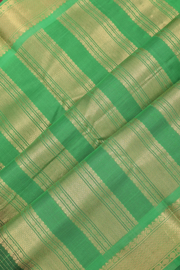 Nine Yards Silk Cotton Saree In Midnight Blue With Zari Butti