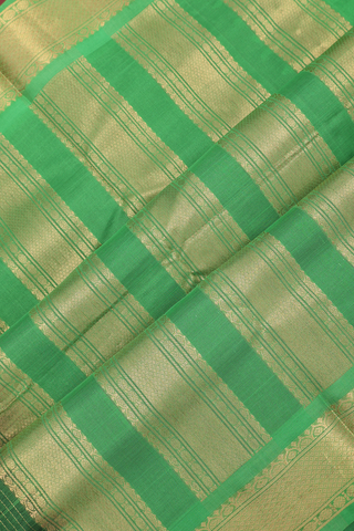 Nine Yards Silk Cotton Saree In Midnight Blue With Zari Butti