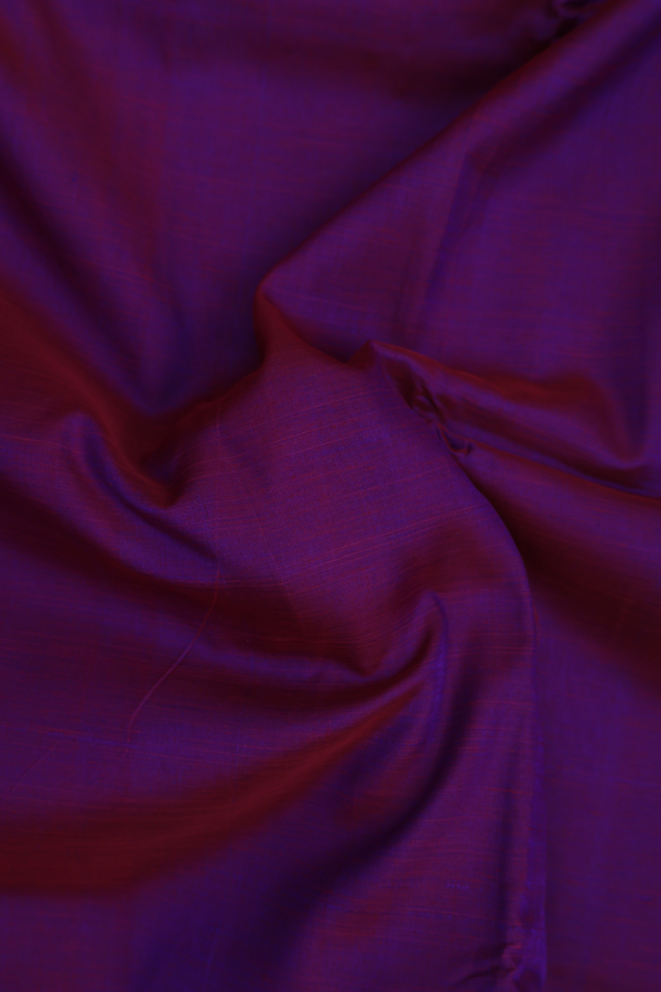 Nine Yards Silk Cotton Saree In Purple With Contrast Border