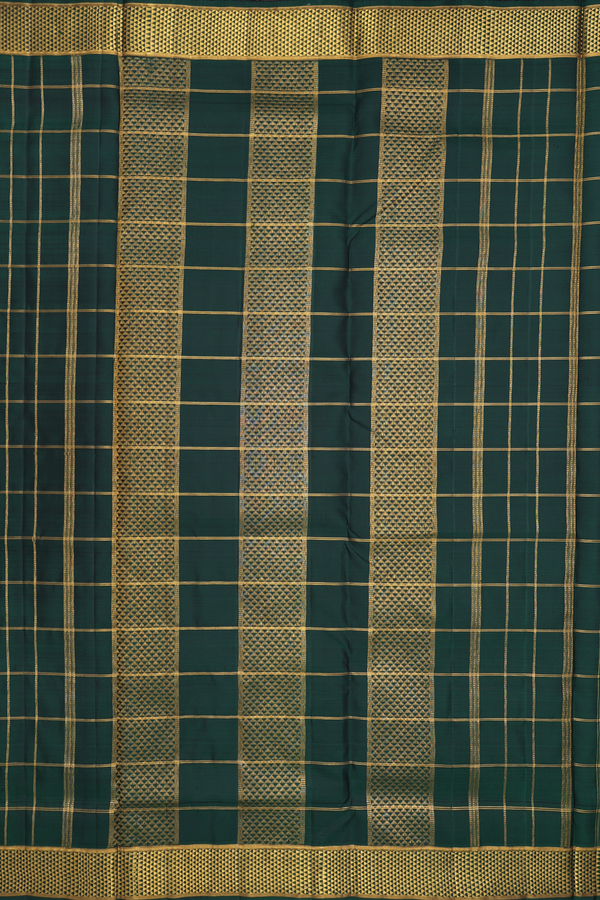 Nine Yards Silk Saree Burgundy Red Along Checks With Buttas